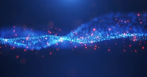 Ondes de particules dynamiques numériques abstraites avec lumière, mouvement, lumière, fond, flux de données