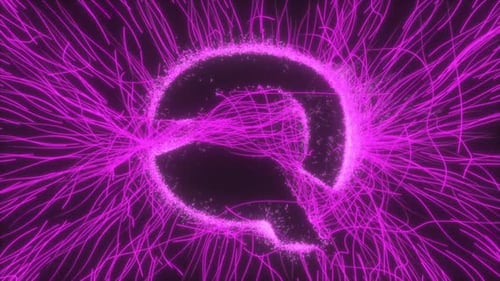 Letter Q Reveal In Neon Electric Field
