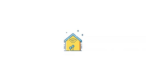 Flat Design Smart Home Connectivity Icon Animation