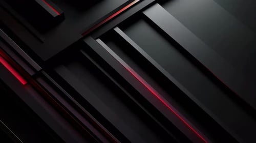 Abstract Geometric Black Background with Red Glowing Lines