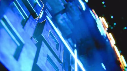 Abstract Blue Neon Light Glowing Lines Energy Futuristic Background Design Art Digital Technology Il