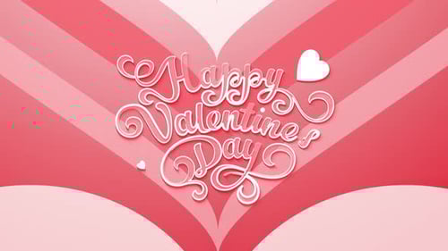 Happy Valentines Day typography red heart animation looped
