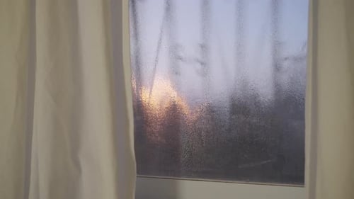 Blurred Glass Window with Colourful Lighting Effects