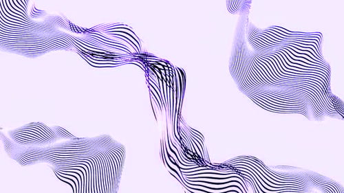 Animation with 3d stripes of wavy lines
