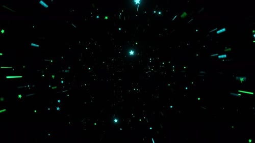 Cyan And Green Movement Through The Shining Star Stream Background Vj Loop In 4K
