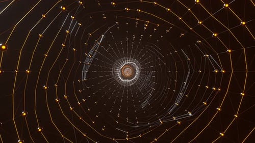 Weißer und orangefarbener unendlicher Neongitter-Stoffhintergrund VJ Loop In 4K