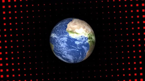 Realistic earth planet always rotating on globe space seen from 3D object alpha