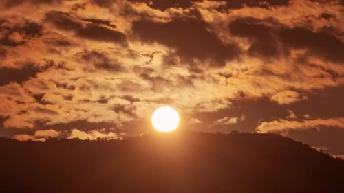 Majestic Sunrise over Mountain Range
