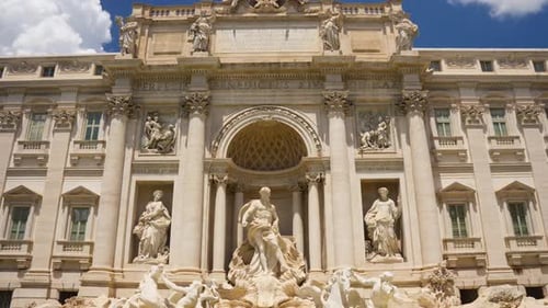 Trevi District, Rome, Italy - The Iconic Trevi Fountain, Distinguished by its Stunning Baroque Archi