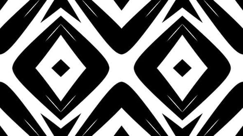 Kaleidoscope Collection: Luma matte transition of expanding leaf shaped element merging into a patte