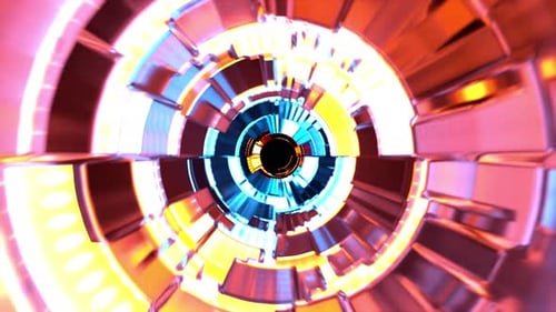 Golderer und blauer Space Cyber Vj Reverse Vj Loop-Hintergrund