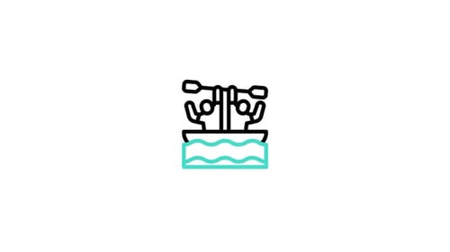 Animated Flat Design Rowing Boat Icon