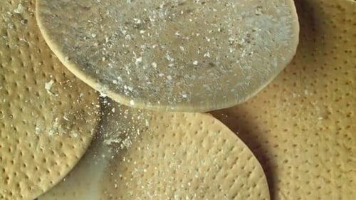 Pizza Dough Flies Up and Falls Down Filmed on a Highspeed Camera at 1000 Fps