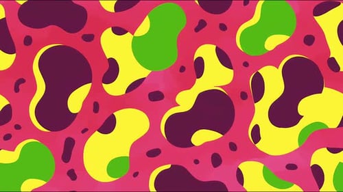Dynamic Cartoon Style Pattern Funky Liquid Spots & Dots 4k Background Loop