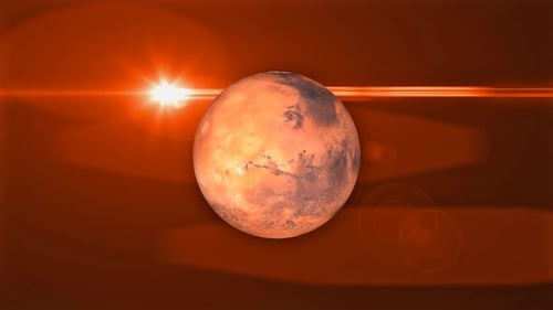 rotating mars planet with background. Vd 719