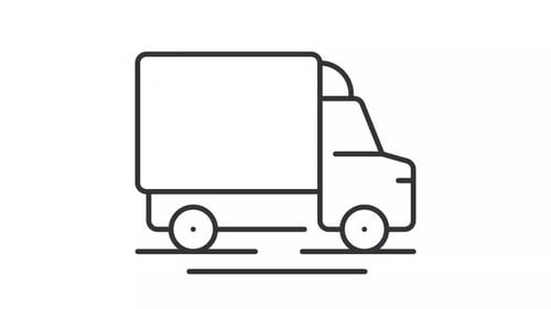 Flat Design Delivery Truck Driving Loop Animation