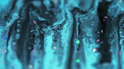 Shiny Ink Spill Acrylic Paint Blue Black Glitter