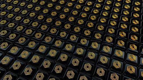 Abstract Golden Hexagons on Black Geometric Blocks Loop