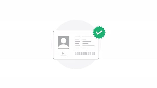 Flat Design Verified Identity Card Animation