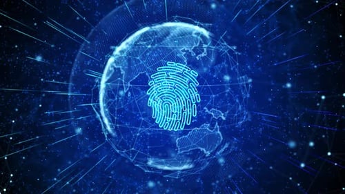 Fingerprint Digital Global Technology World Network Connections Background