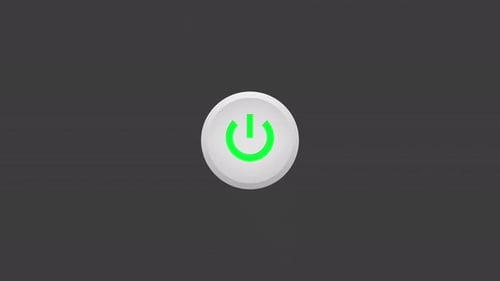 Animated Green Power Button Icon Pulsing Loop