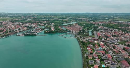 Aerial View Lake Garda Peschiera Del Garda Italy