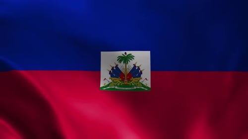 Realistic Waving Flag of Haiti Seamlessly Looping