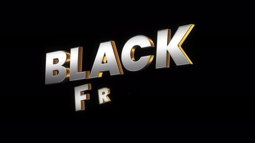 Dramatic Black Friday 3D Title Reveal with Golden Glow