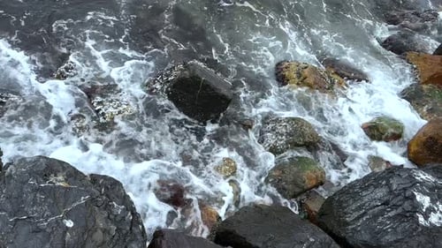 Sea Waves Hitting Cliffs