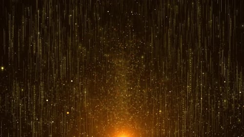 Elegant Golden Shimmering Particles and Vertical Streaks Background