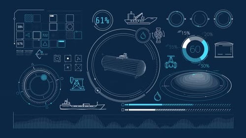Infographies animées sur le thème du stockage et du transport du pétrole 4K
