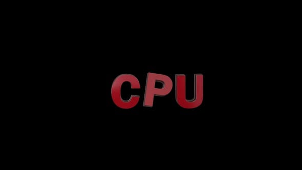 Cpu Word On High Technology Alpha Channel, Elements Motion Graphics ft ...