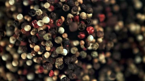 Peppercorn Flies Up and Falls Down Filmed on a Highspeed Camera at 1000 Fps