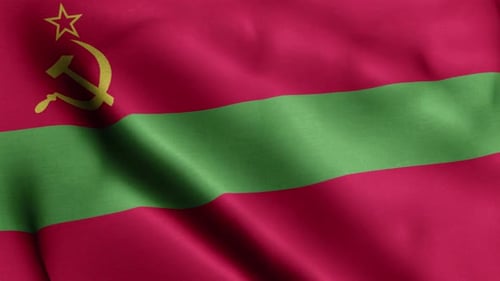 Realistic Waving Flag Animation with Hammer and Sickle