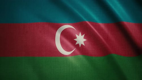 Azerbaijan National Flag Waving Seamless Loop Animation