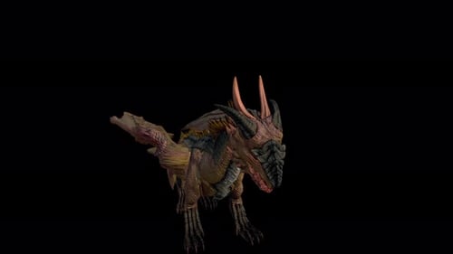 Dragon Walking to Idle Animation Video