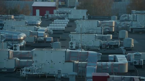 Air Conditioning Units on Urban Rooftop