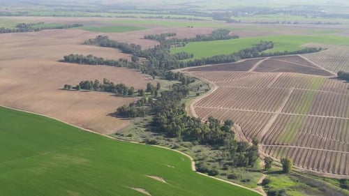 Photo aérienne de Ruhama Badlands par une journée ensoleillée