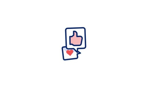Social Media Like and Heart Icon Flat Design Animation