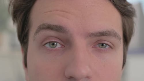 Close up of Man Dancing with Eyebrows