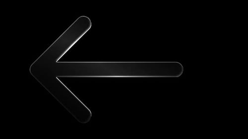 Animated Glossy Left Arrow with Subtle Light Reflection