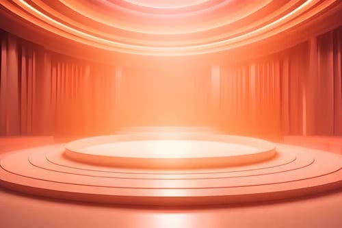 podium Futuristic showcase with platform for product displaying. Empty modern stage display