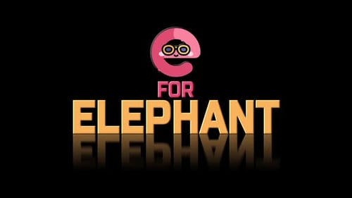 Latter E With Word Elephant Loop Animation