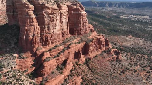 Tilt up view of red rock formation in Sedona Arizona