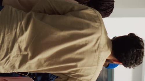 Vertical Video Crowd of Mad People at Clothing Store