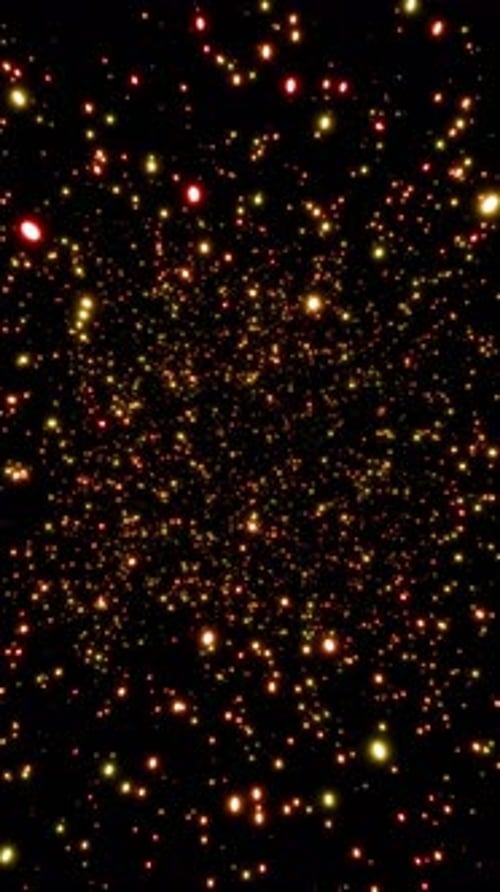 Vertical video parallax effect of glowing fiery particles rotating seamlessly 3d render Looping