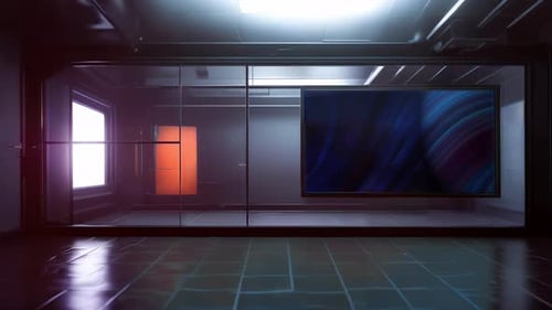 Professional Virtual TV Studio: Sleek Set for Engaging Multimedia Production