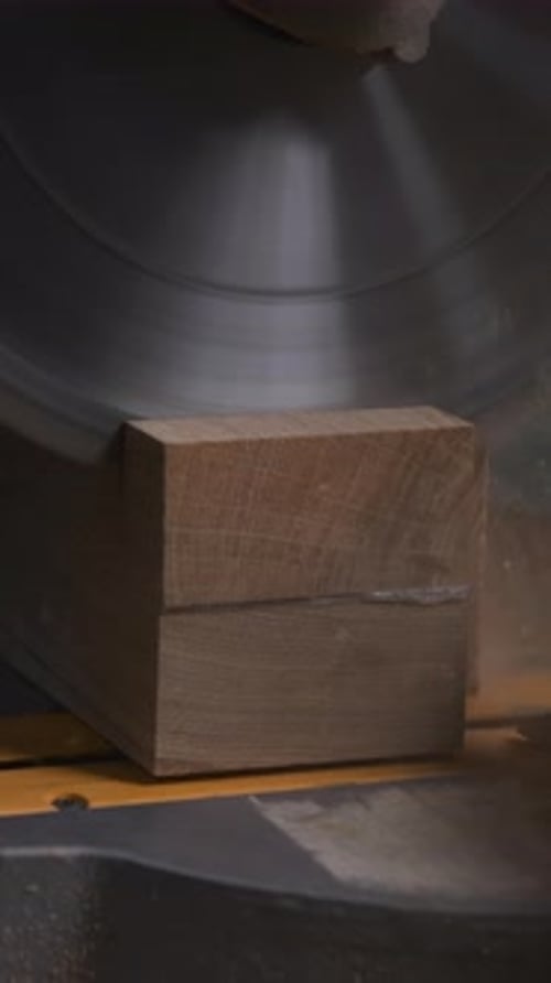 Woodworking In Action Intimate Perspective Capturing Craftsmanship Of Woodworking With Spinning Saw
