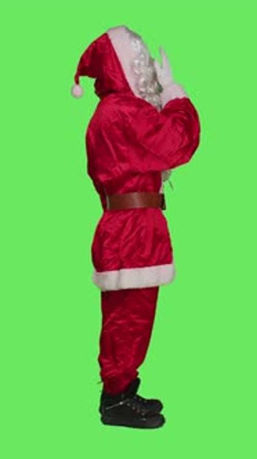 Santa Cosplay Feeling Tired Yawning