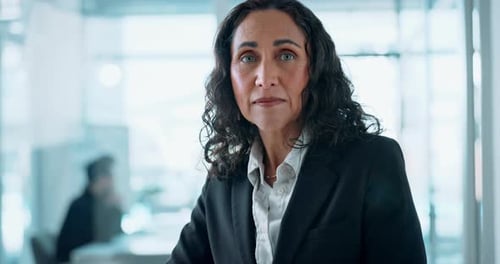 Face, corporate and professional with business woman in office for internal auditor